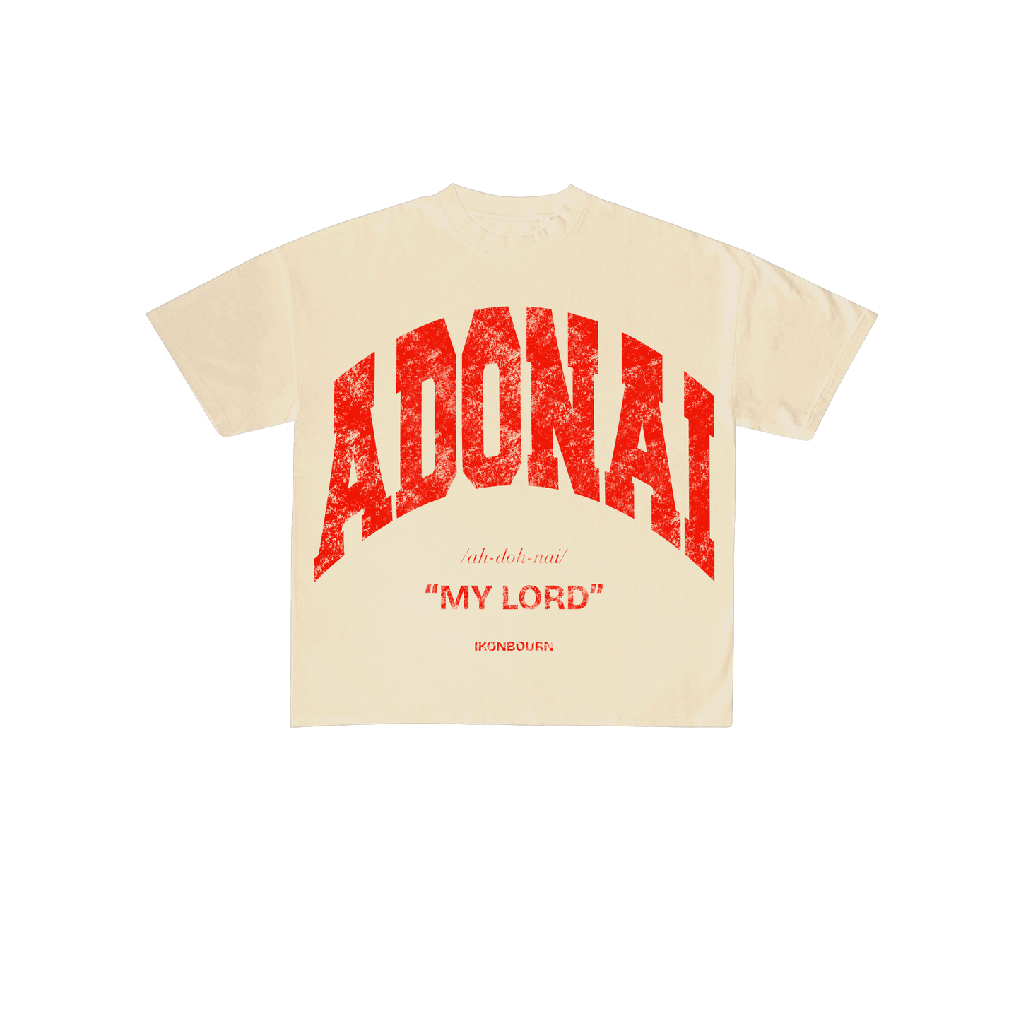 ADONAI Tee - Red & Cream