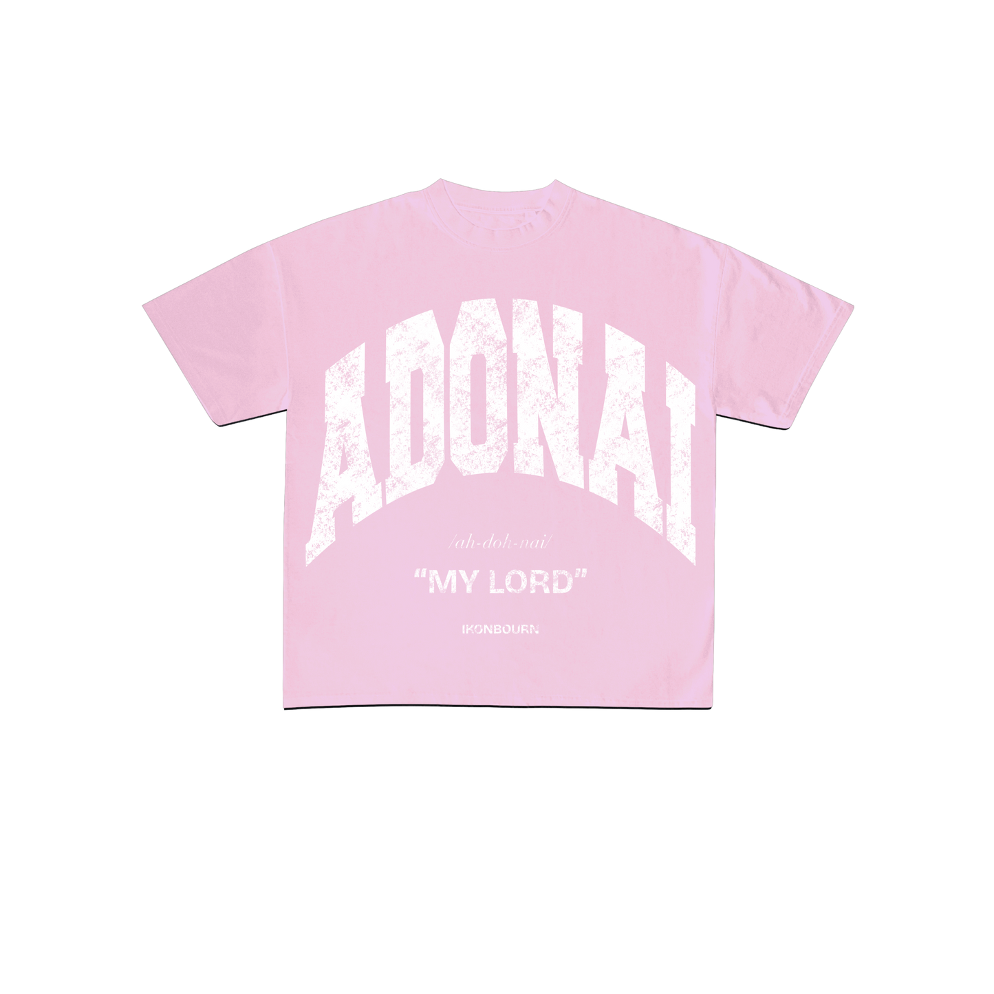 ADONAI Tee - Pink & White