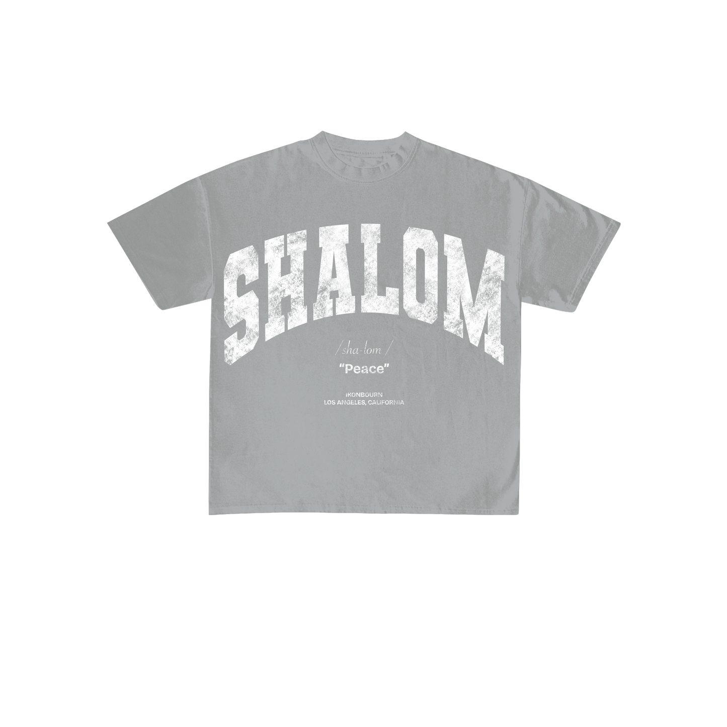 SHALOM Tee - Grey & White