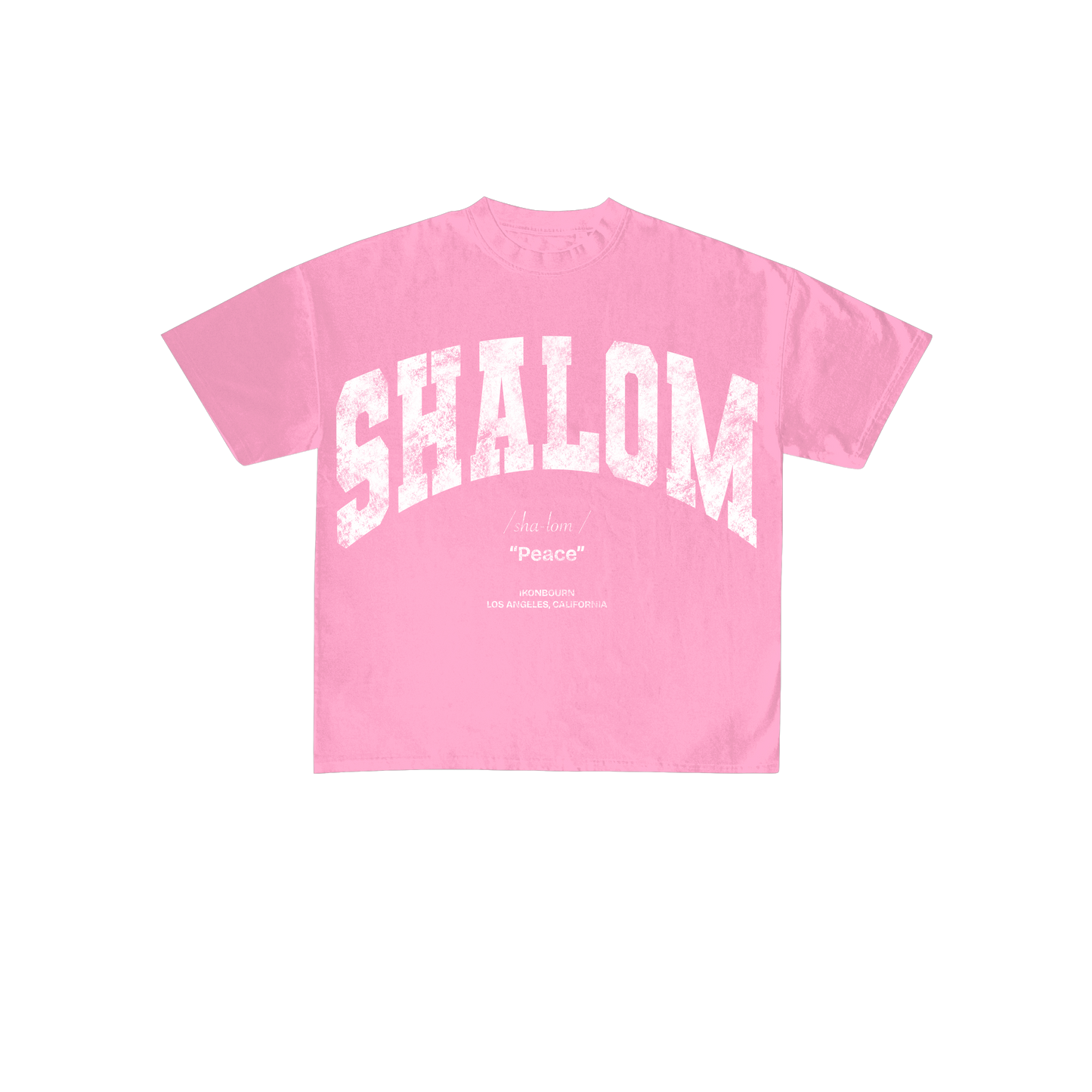 SHALOM Tee - Pink & White
