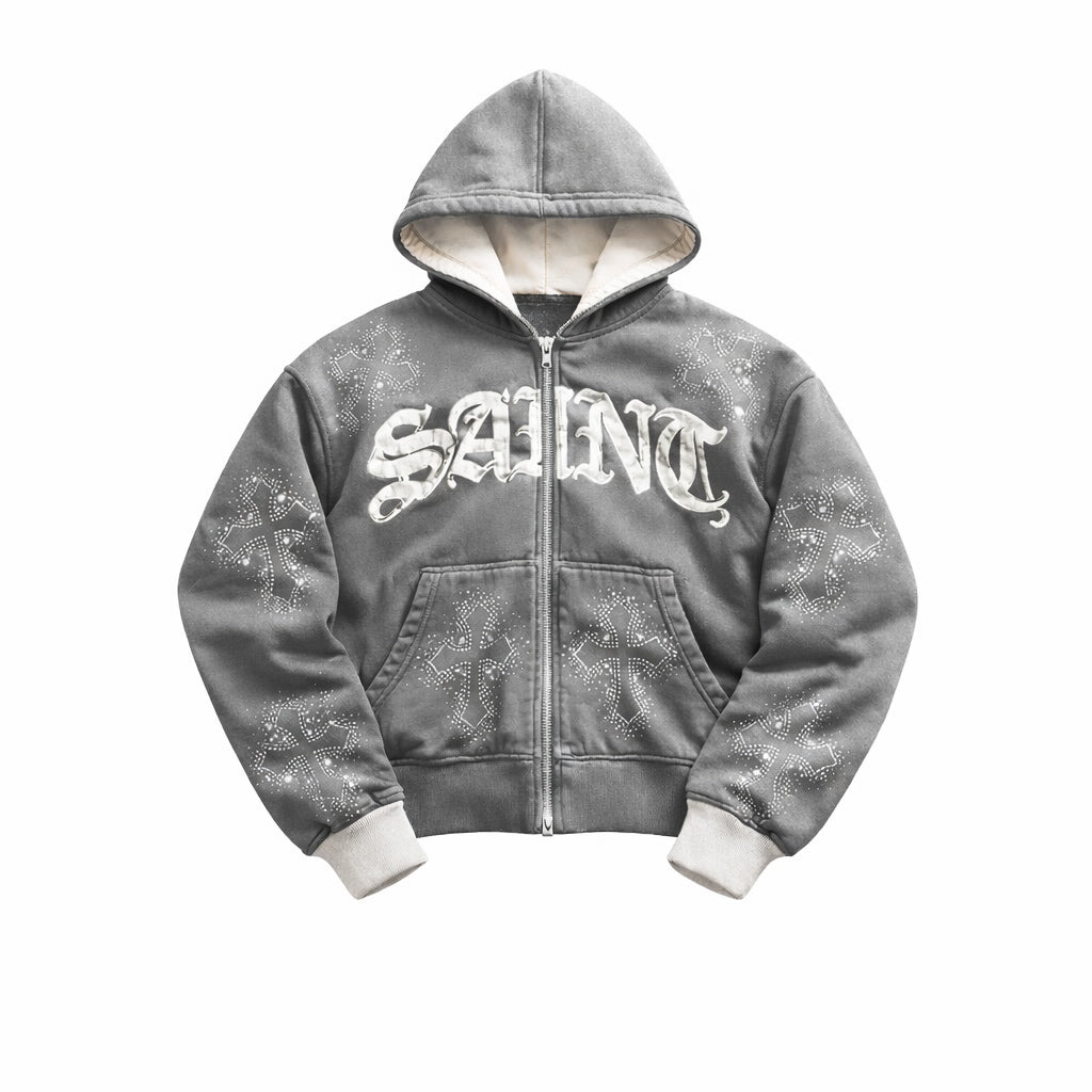 GRAPHITE // Double Layer Rhinestone Sweatsuit