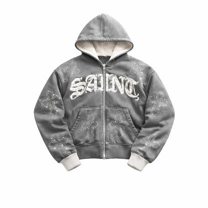 GRAPHITE // Double Layer Rhinestone Sweatsuit