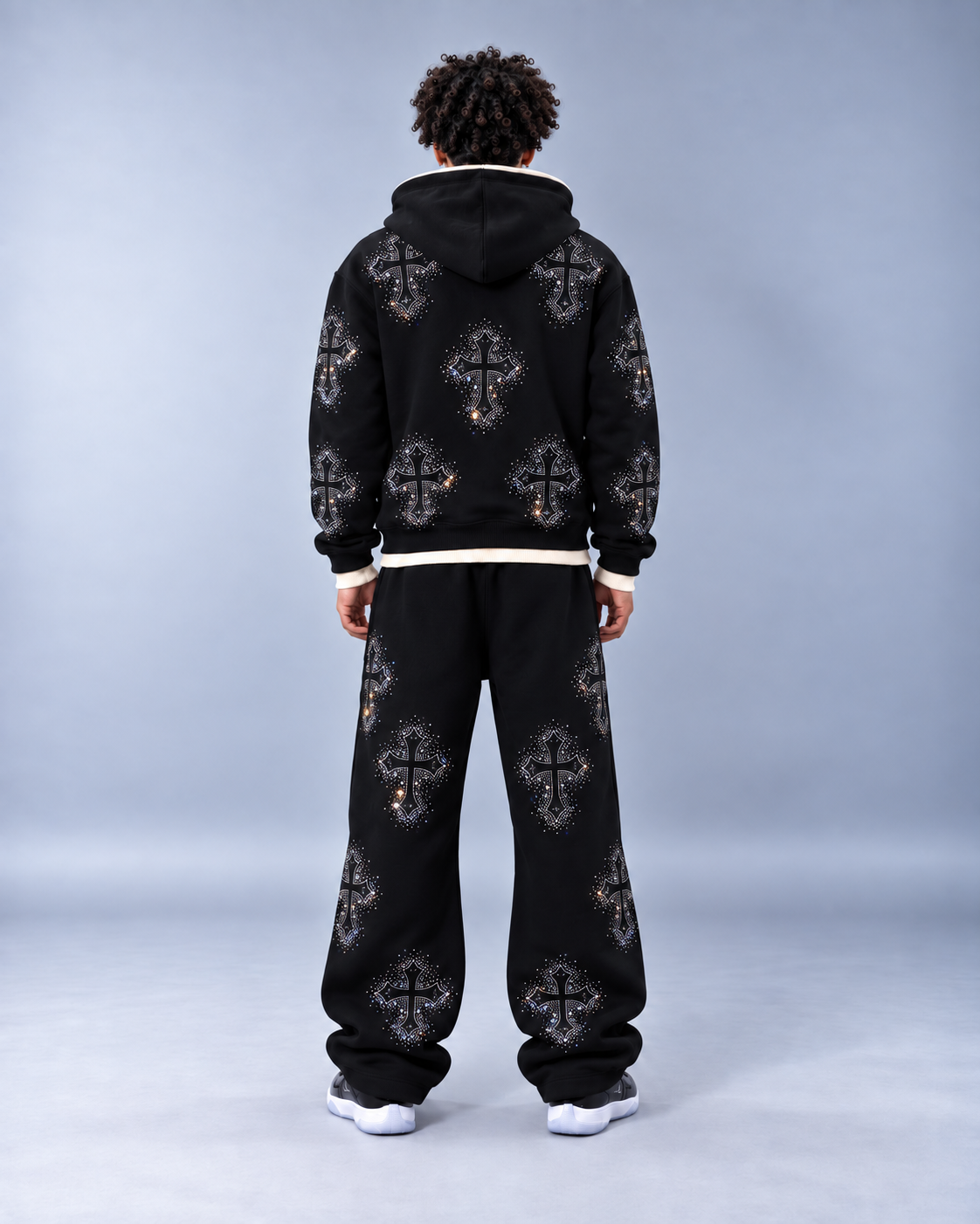 (OBSIDIAN) "Rhinestone Sweatsuit"