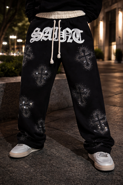 OBSIDIAN // Double Layer Rhinestone Sweatsuit