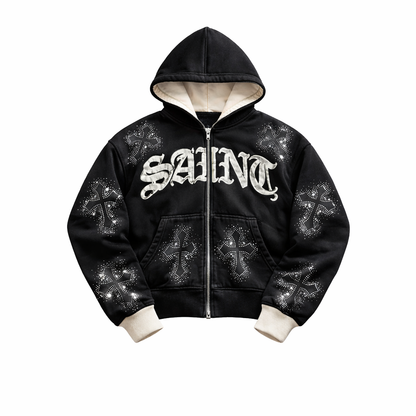 OBSIDIAN // Double Layer Rhinestone Sweatsuit