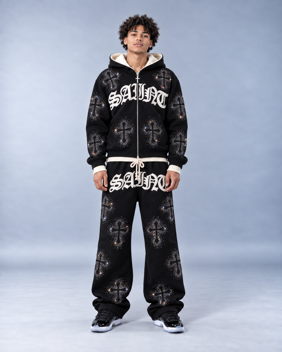 (OBSIDIAN) "Rhinestone Sweatsuit"
