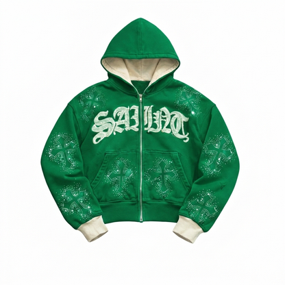 EMERALD // Double Layer Rhinestone Sweatsuit