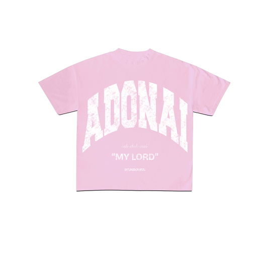 ADONAI Tee - Pink & White