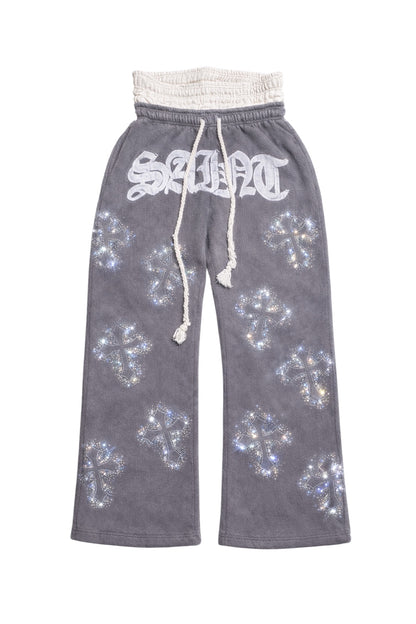 GRAPHITE // Double Layer Rhinestone Sweatsuit