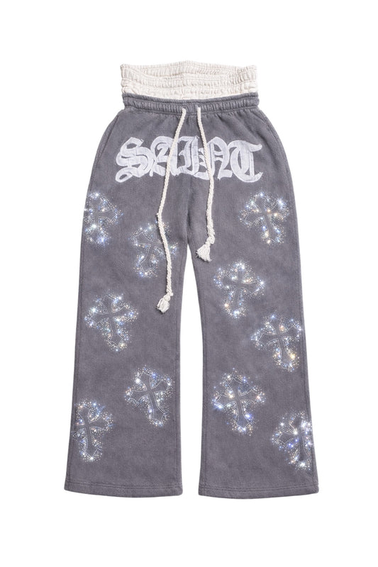 GRAPHITE Double Layer Rhinestone Pants