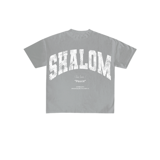SHALOM Tee - Grey & White